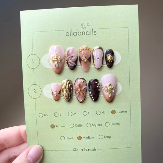 Gold and Brown Flowers Set