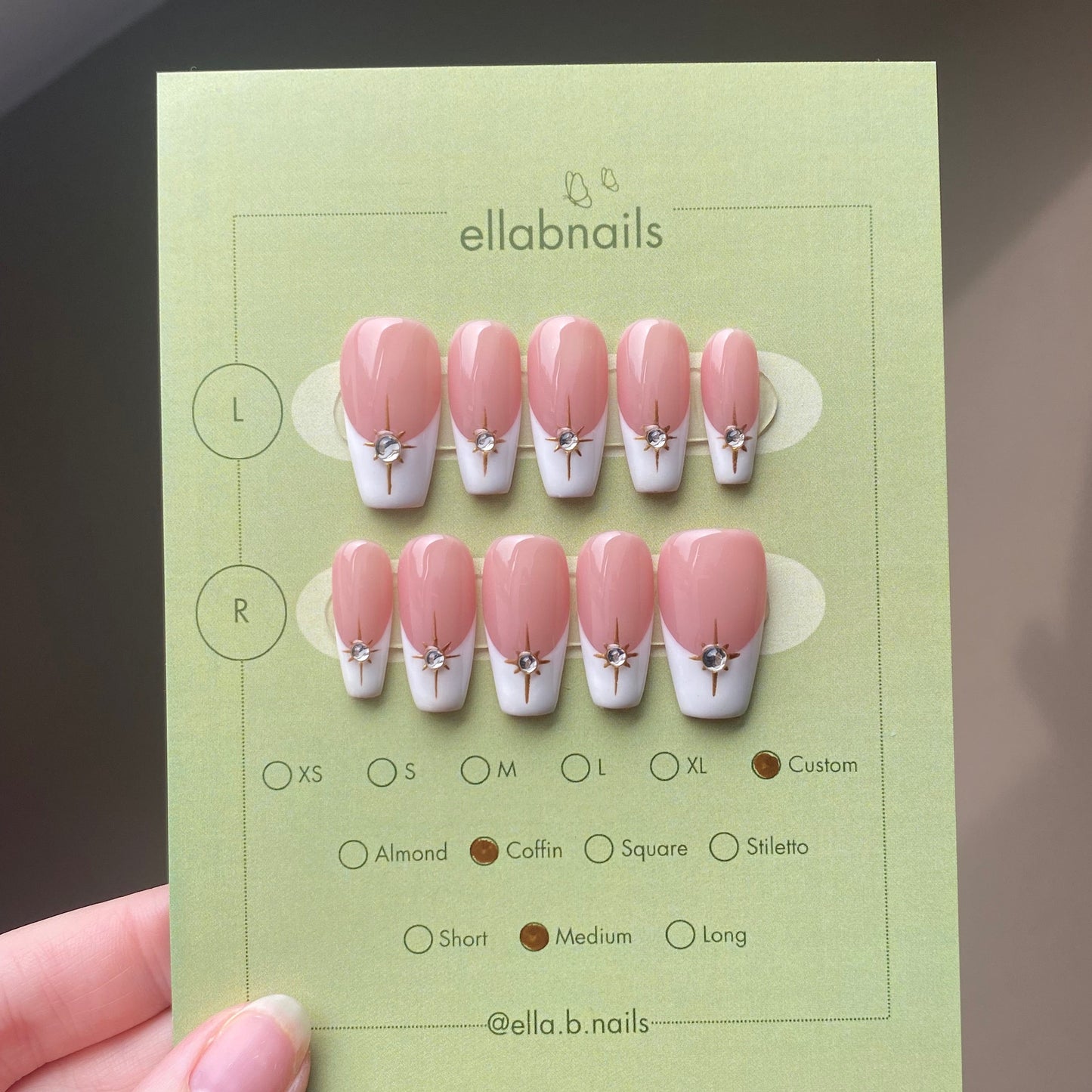 Diamond French Nails Set